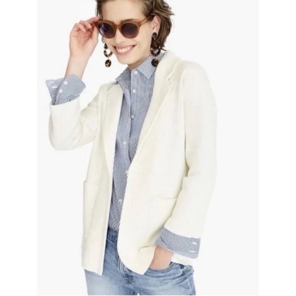 J. Crew Jackets & Blazers - J. Crew 365 Open Knit Cream Blazer